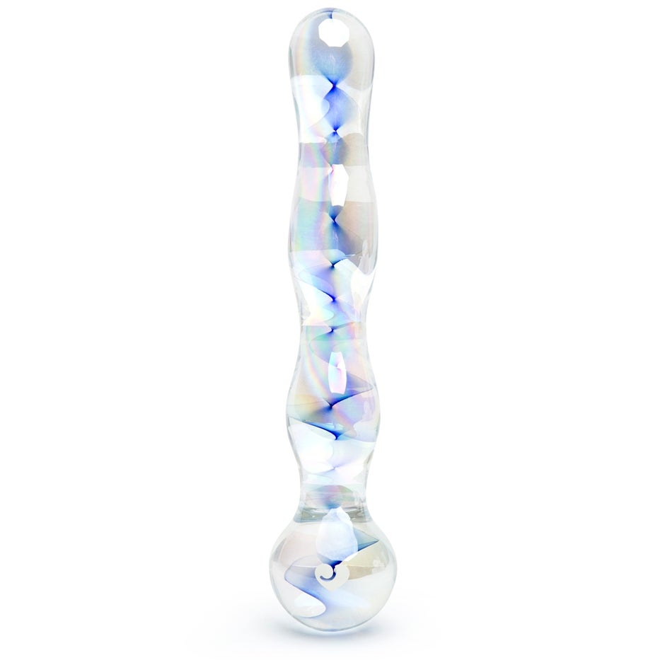 Slideshow suction cup glass dildo.