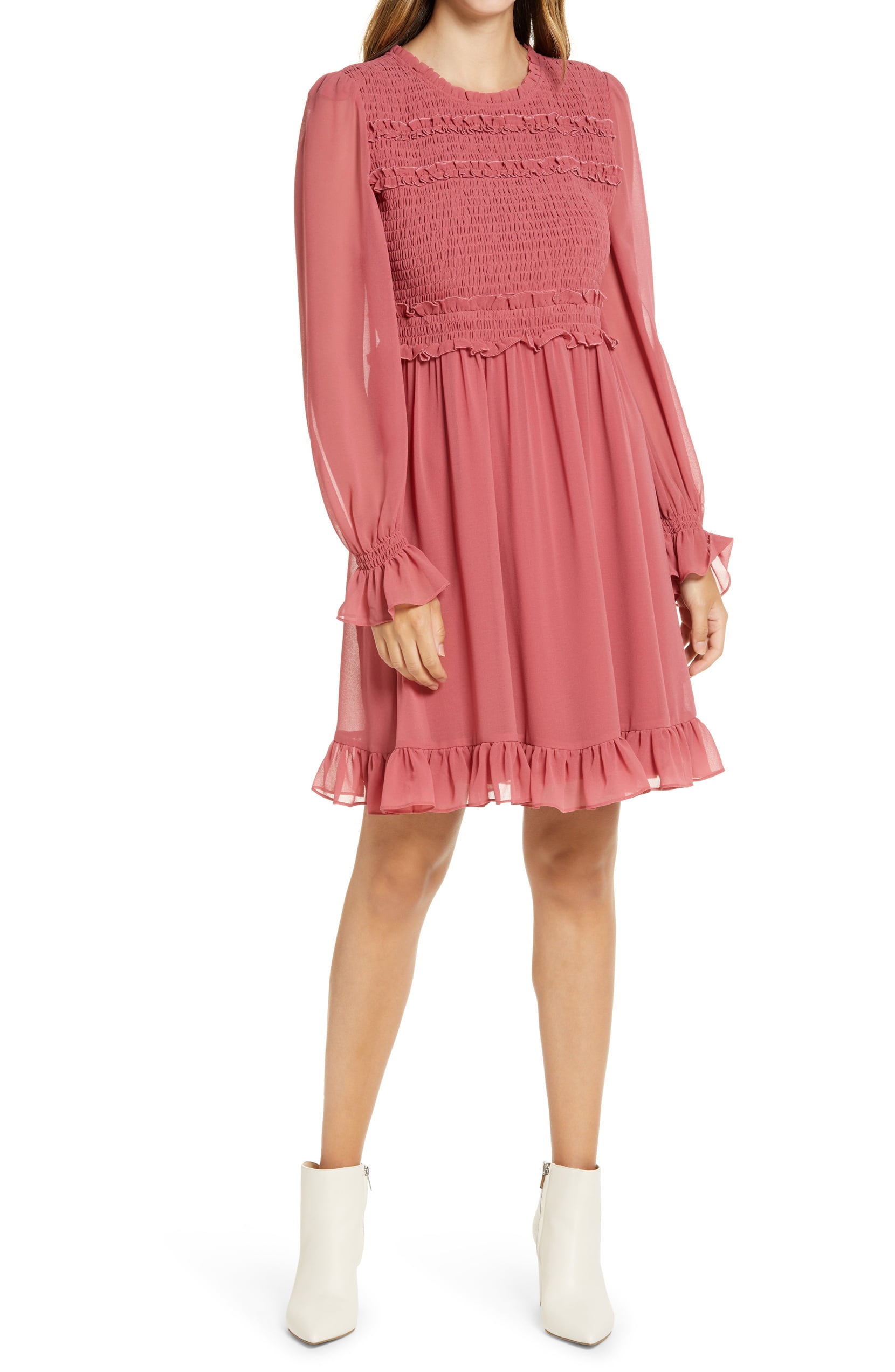 rachel parcell ruffle sleeve dress