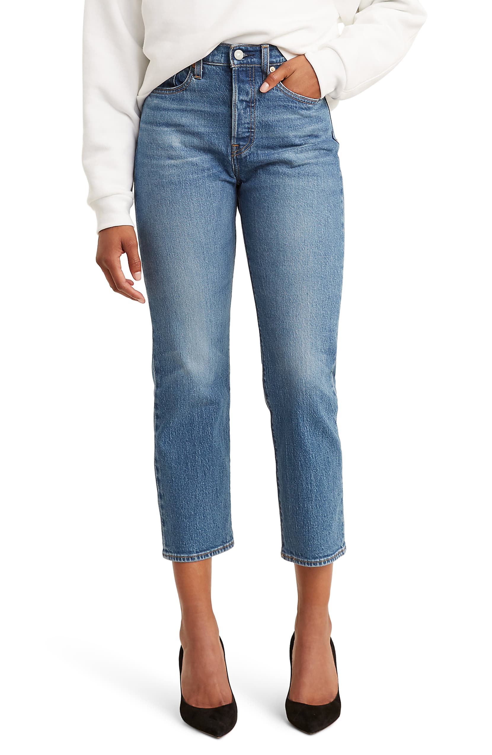 Levi’s + Wedgie High Waist Crop Straight Leg Jeans