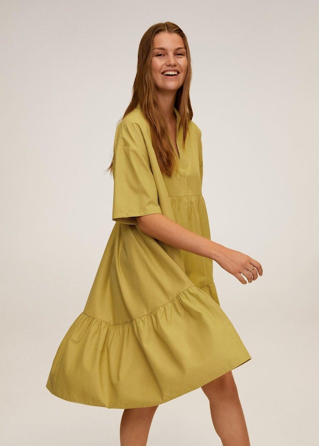 Mango + Ruffled shirt dress