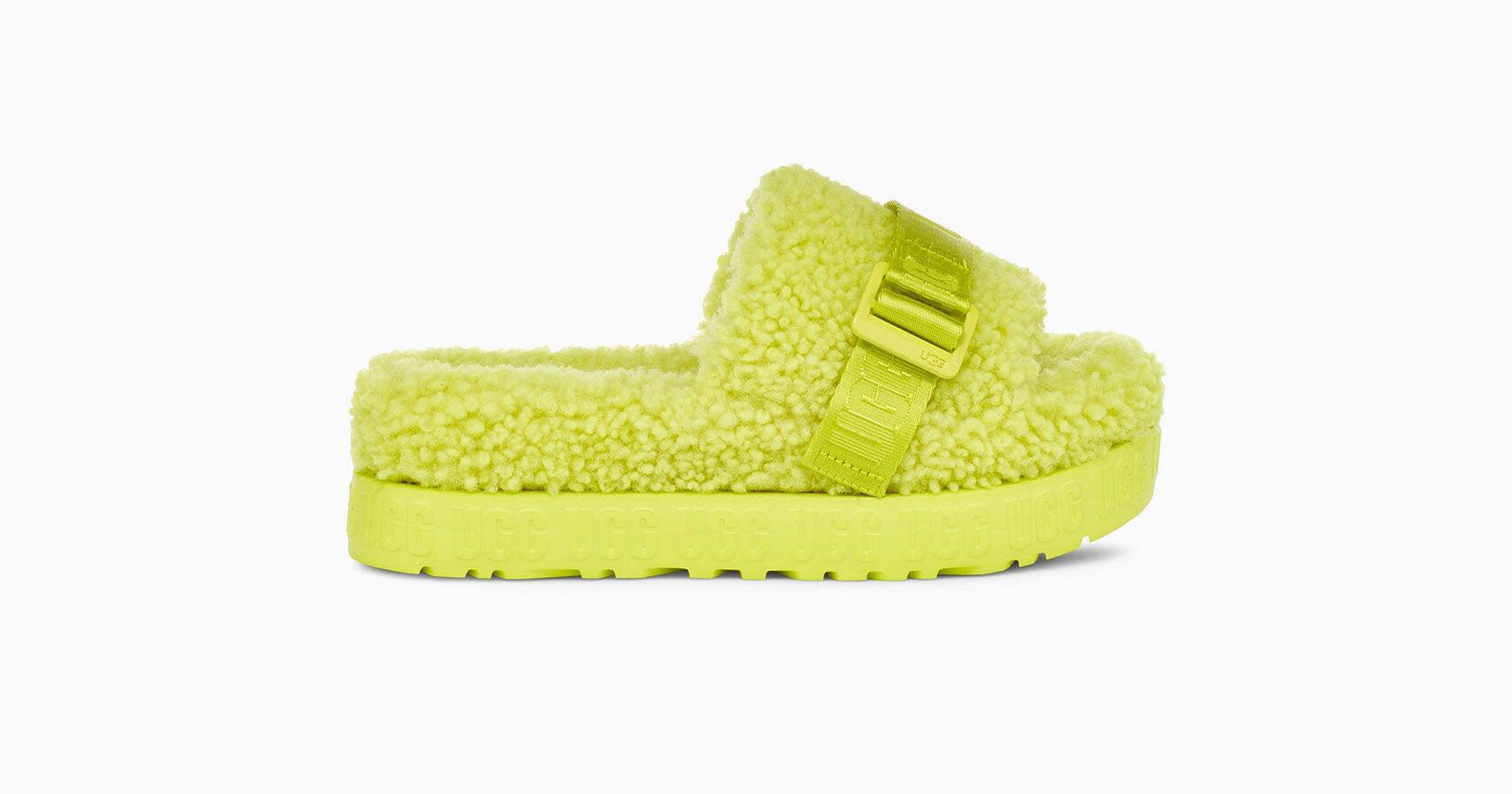 fuzzy slip on slides