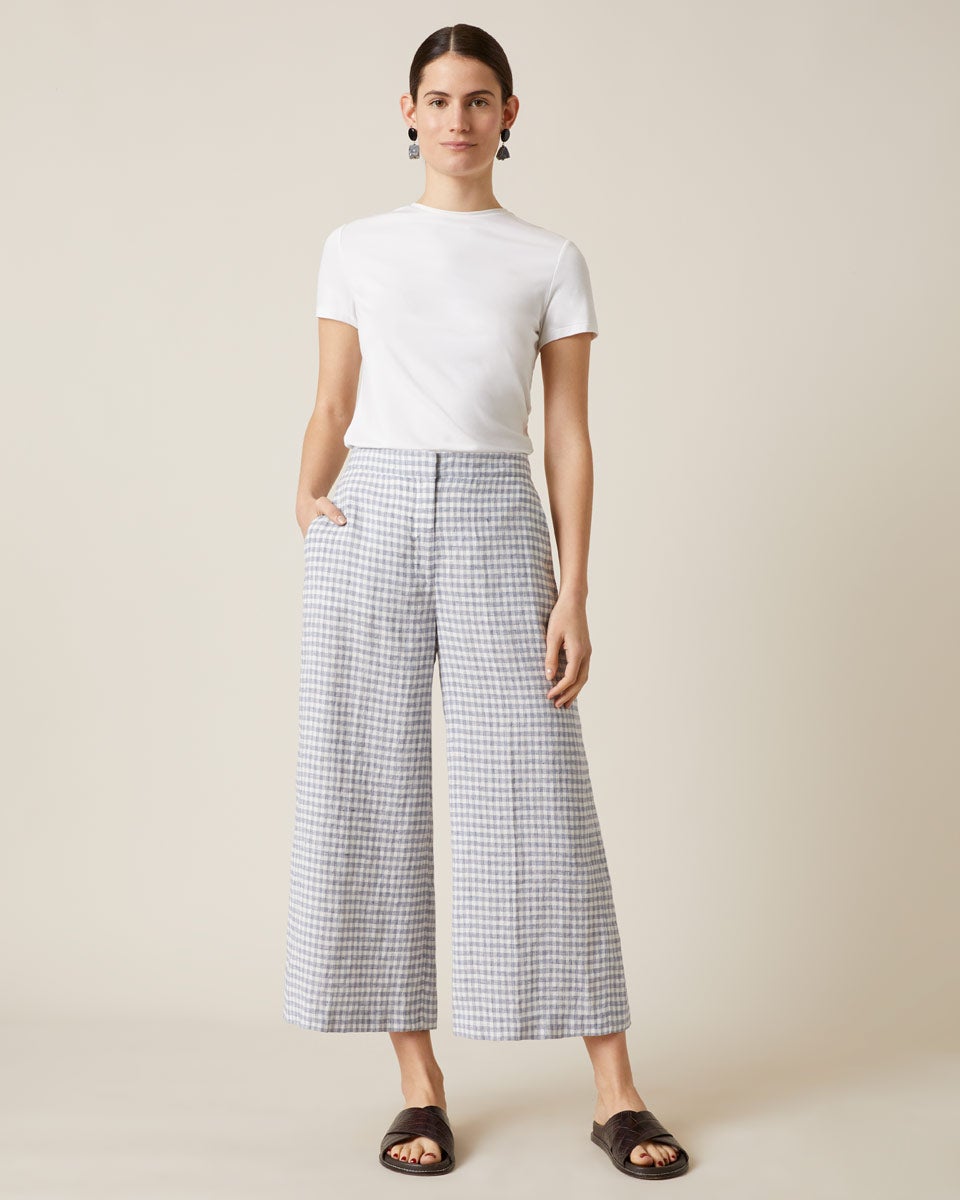 Jigsaw + Gingham Linen Trousers