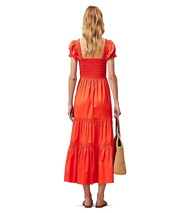 TORY BURCH ワンピース 服 25 Smocked midi dress1070323 Tory Burch + Smocked Midi Dress