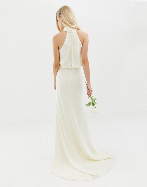 Asos edition halter hotsell backless maxi wedding dress