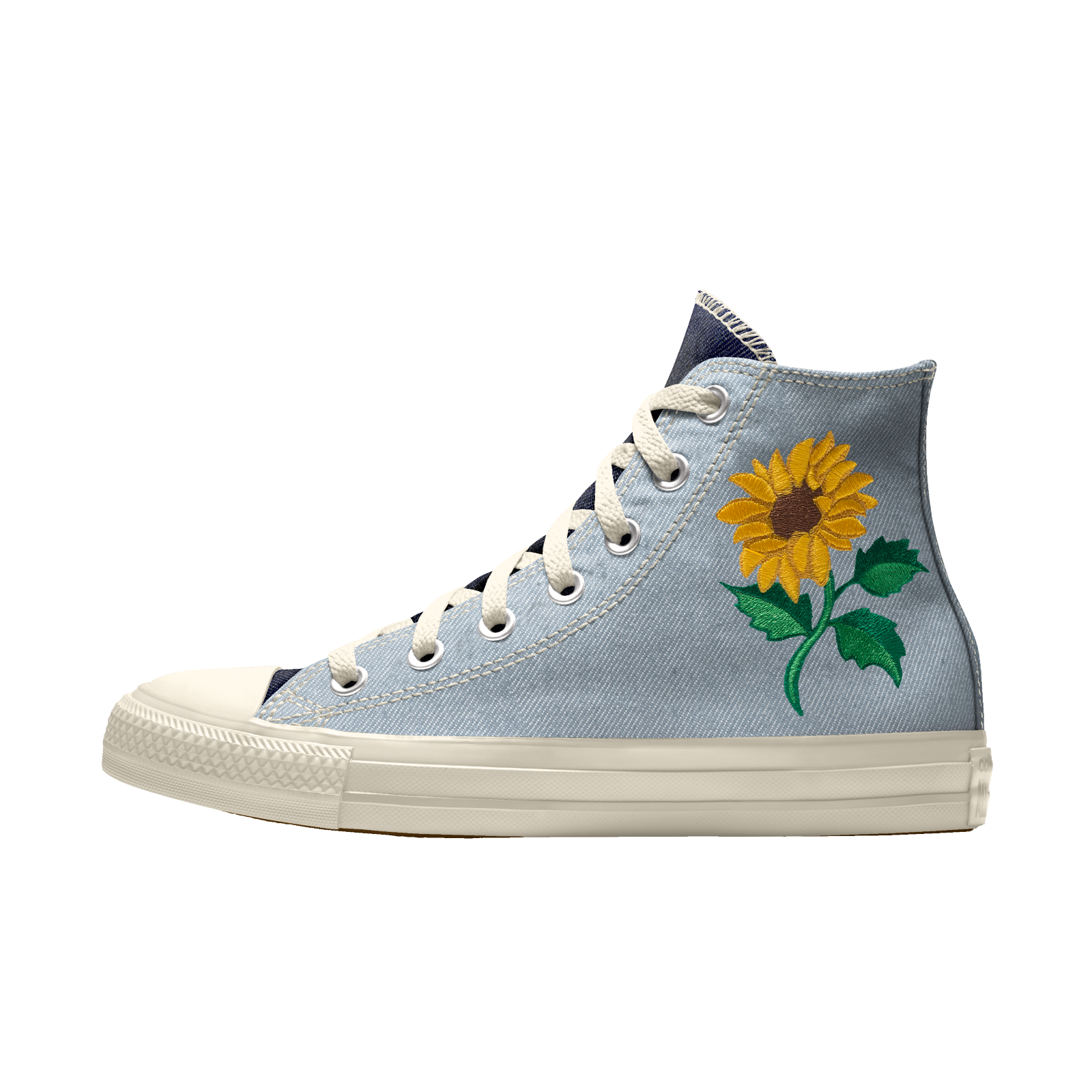 sunflower embroidered converse