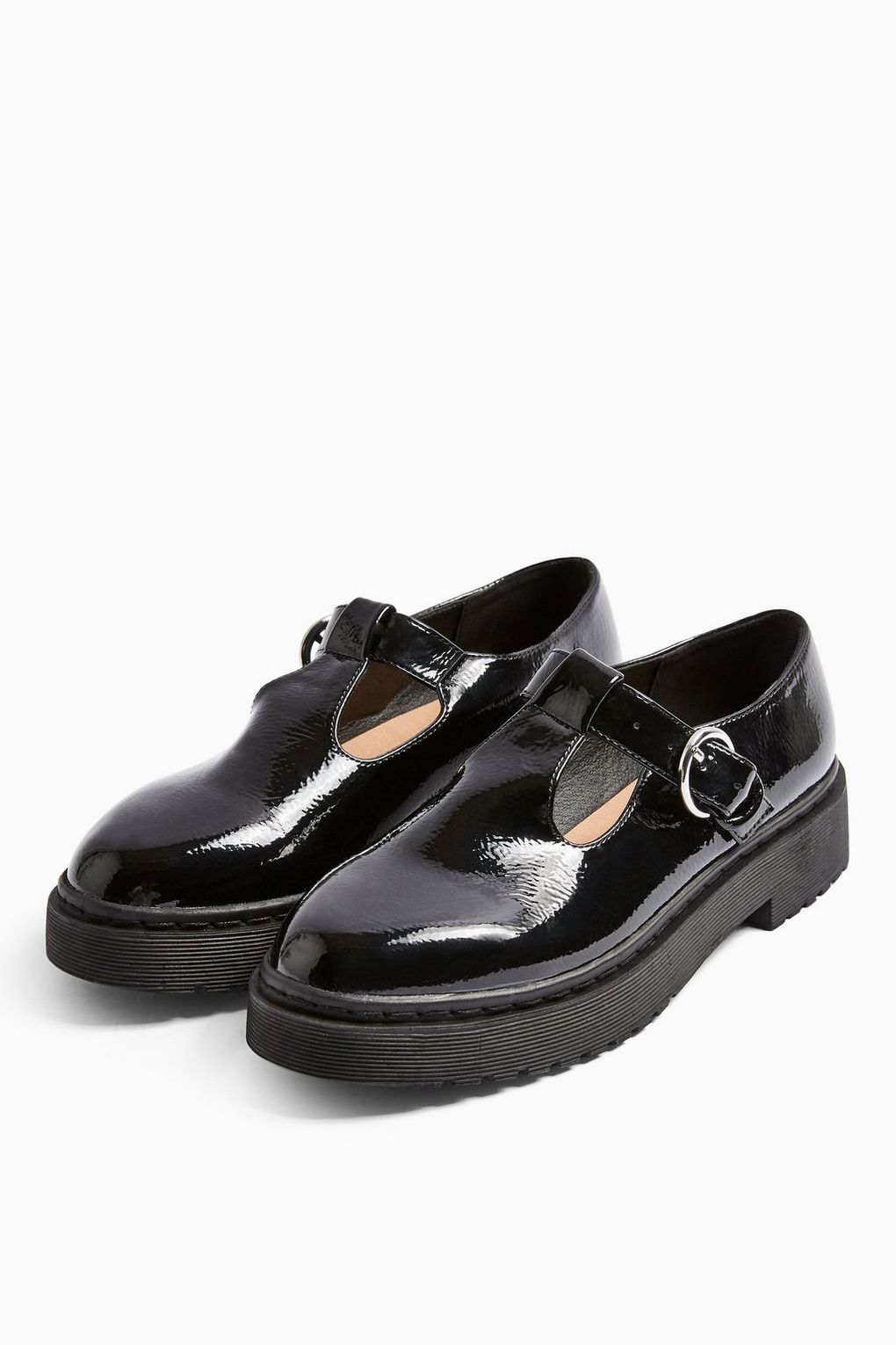 Topshop Ace Black Chunky Mary Jane Shoes