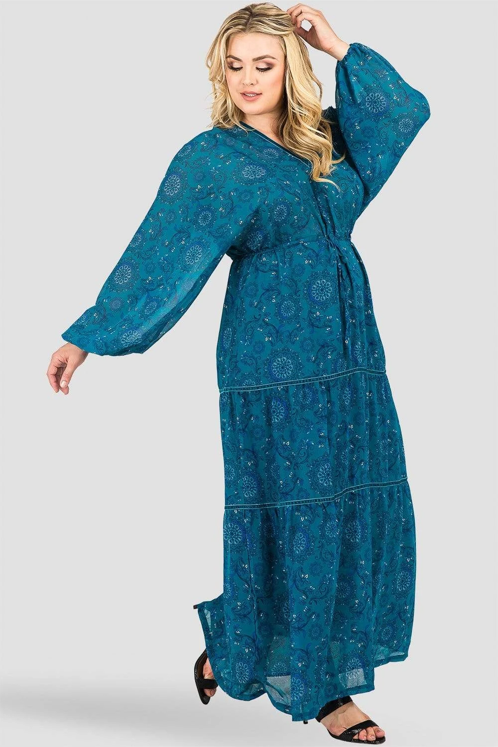 Standards & Practices + Maxine Teal Paisley Maxi Dress