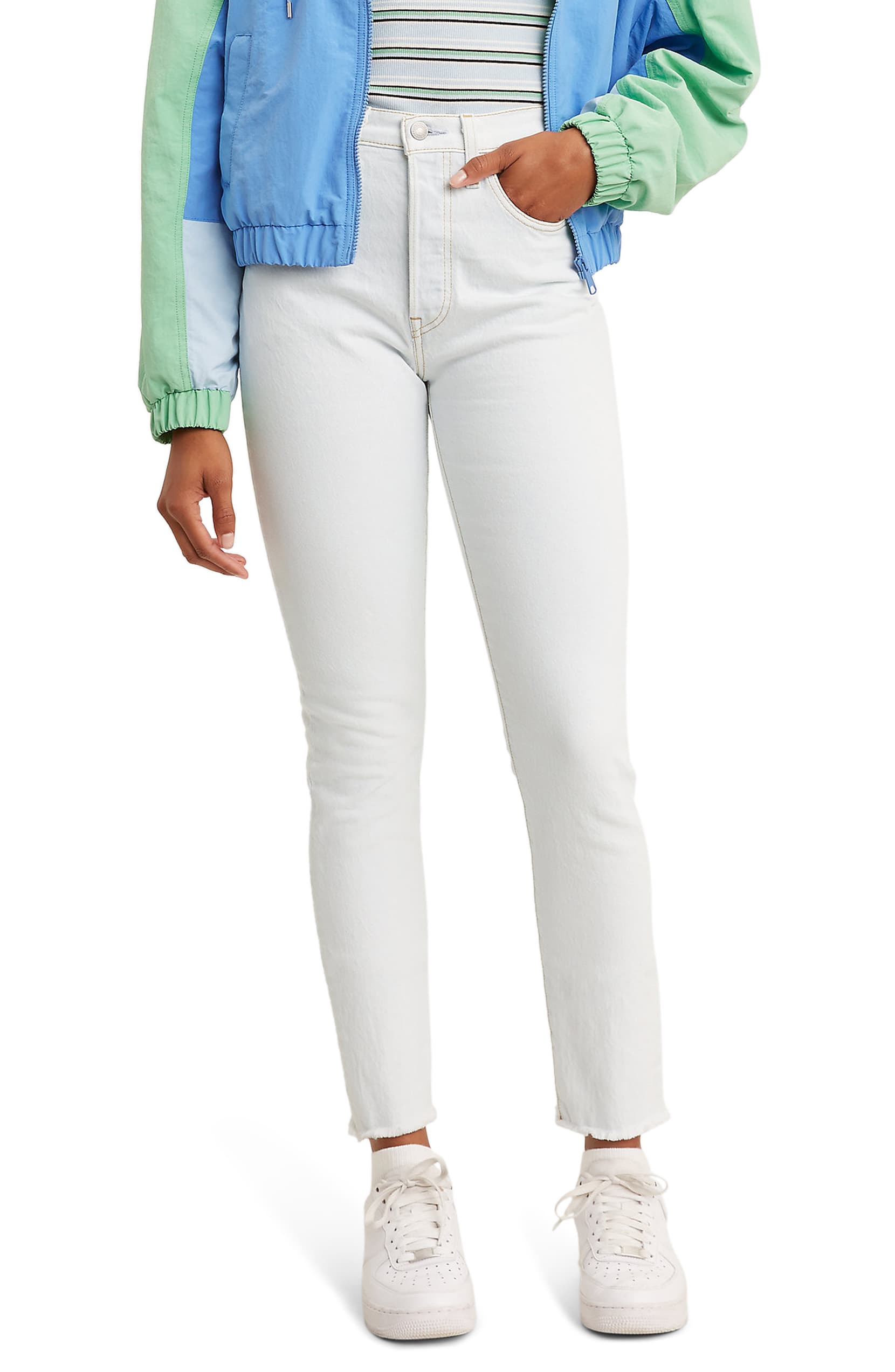 white levi jeans womens 501