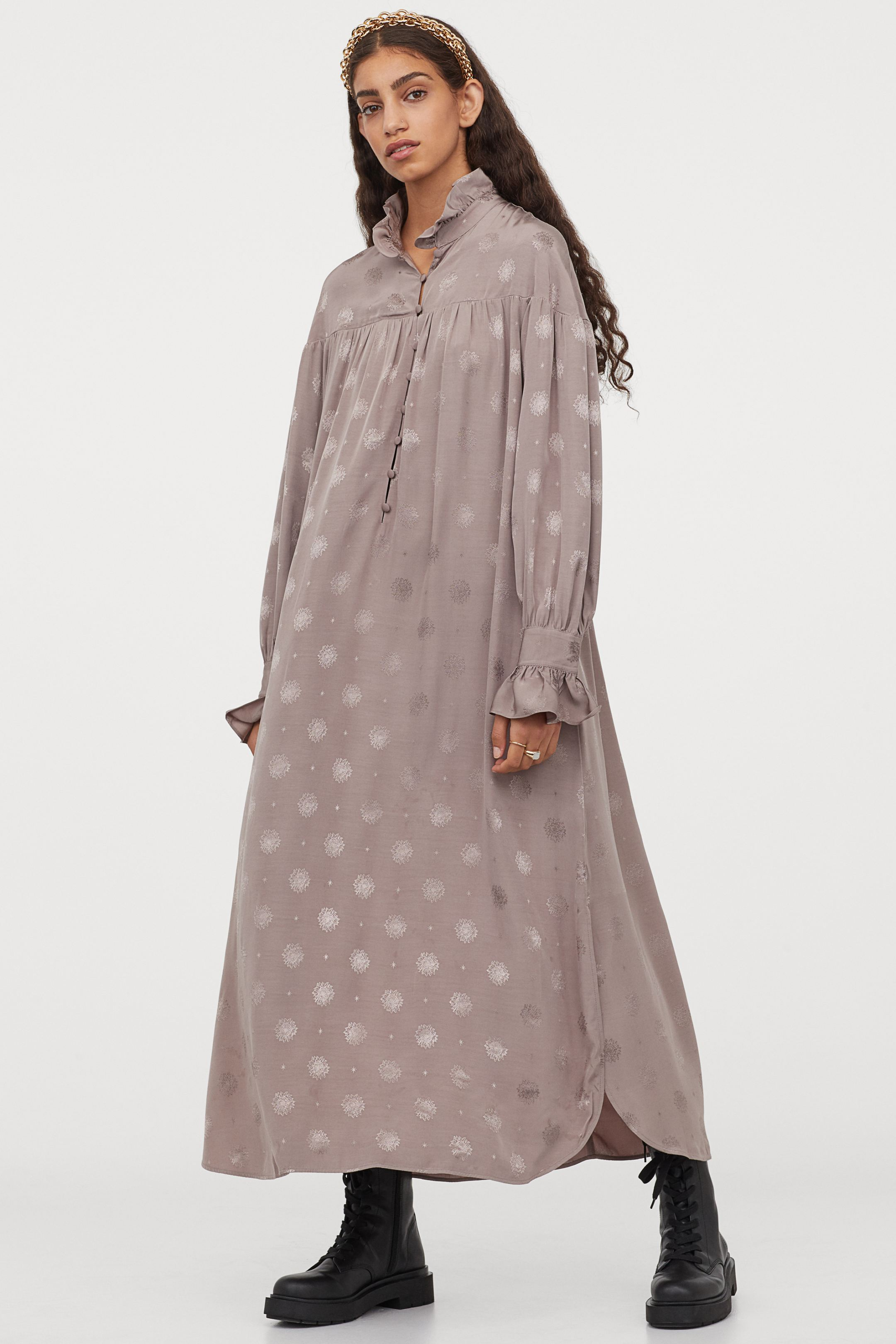 H M x Sandra Mansour Long Jacquard weave Dress